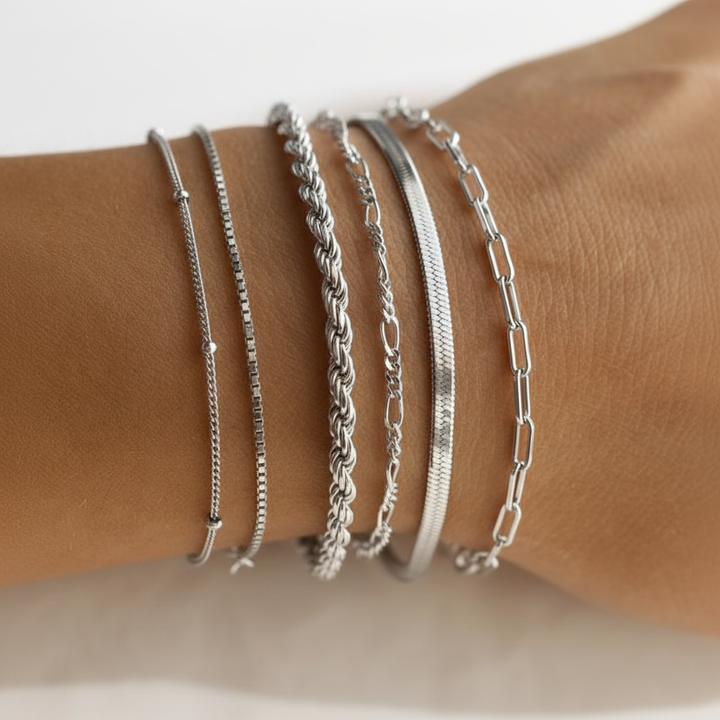 Karnz | 6-delars Set Klassiska Armband Stapla