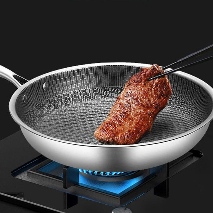 Högkvalitativ stekpanna i rostfritt stål med non-stick pixelteknologi – Perfekt för hälsosam stekning