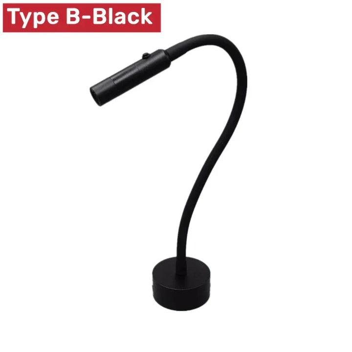 Karnz | Modern flexibel LED-läsvägglampa med strömbrytare för sovrum och studier - 1W/3W