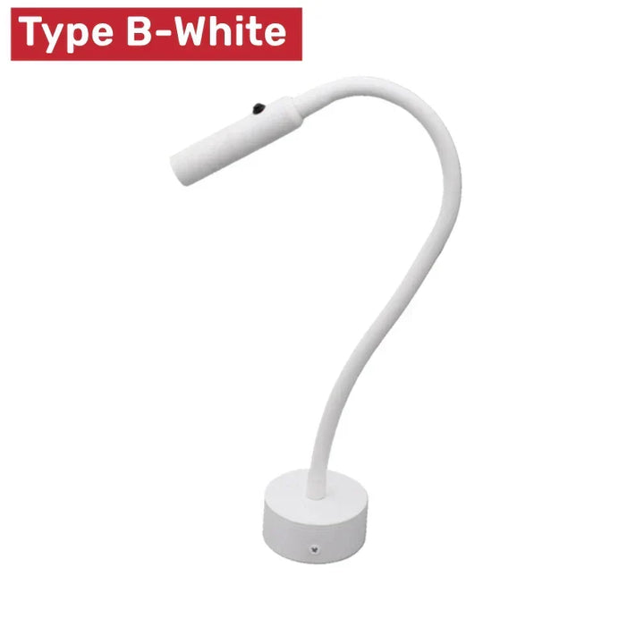 Karnz | Modern flexibel LED-läsvägglampa med strömbrytare för sovrum och studier - 1W/3W