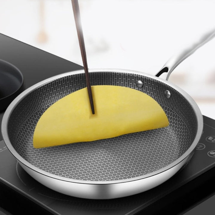 Högkvalitativ stekpanna i rostfritt stål med non-stick pixelteknologi – Perfekt för hälsosam stekning