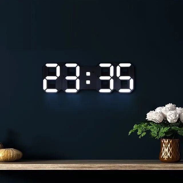 Digital 3D LED Väckarklocka – Modern design med dimmfunktion och optimal synlighet
