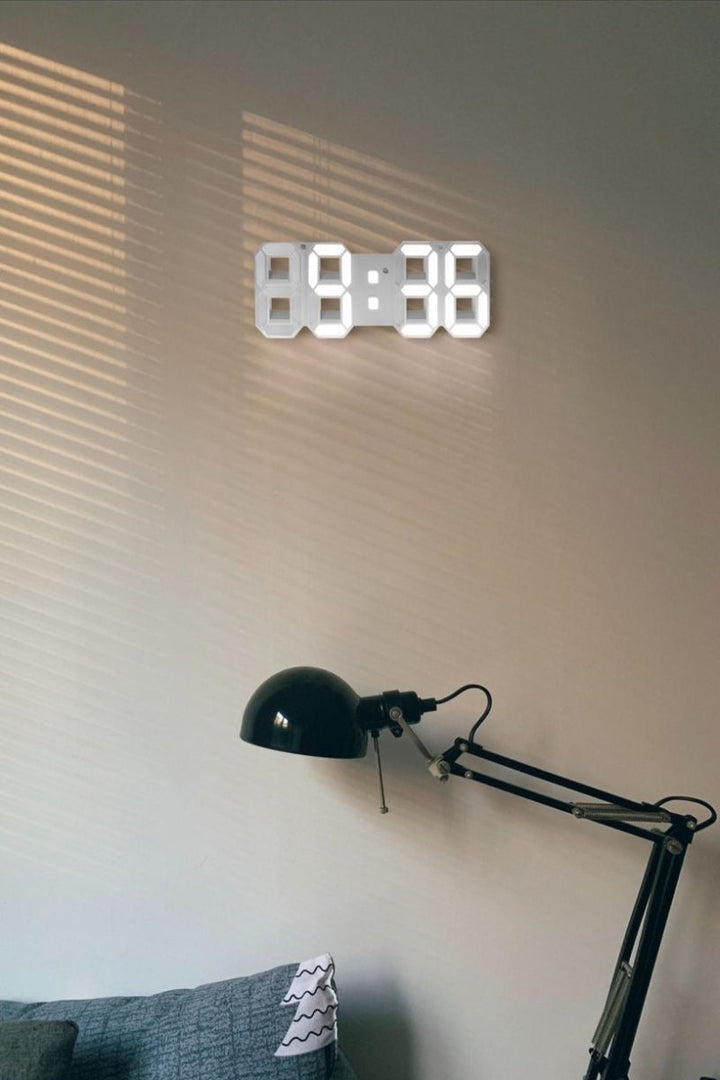 Digital 3D LED Väckarklocka – Modern design med dimmfunktion och optimal synlighet