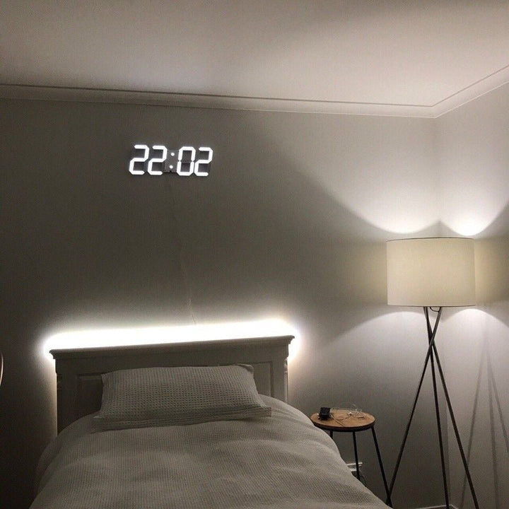 Digital 3D LED Väckarklocka – Modern design med dimmfunktion och optimal synlighet