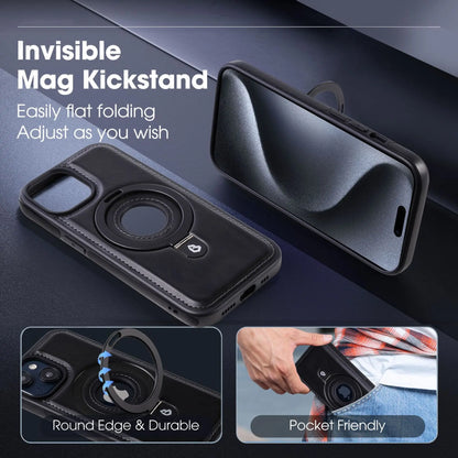 Magnetisk iPhone-fodral med osynlig ringställ