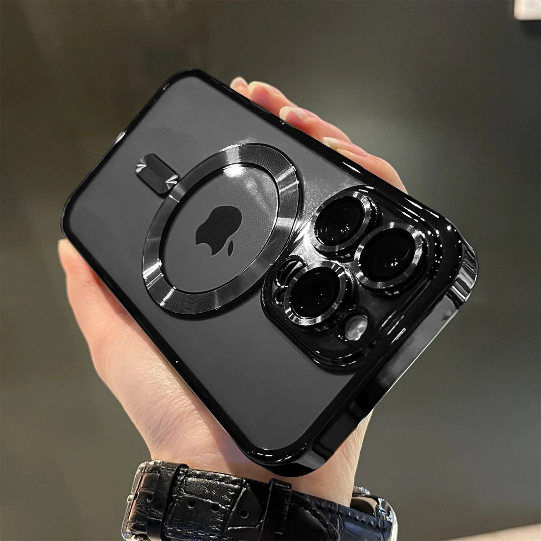 Platinbelagt klart mjukt magnetiskt skal för iPhone