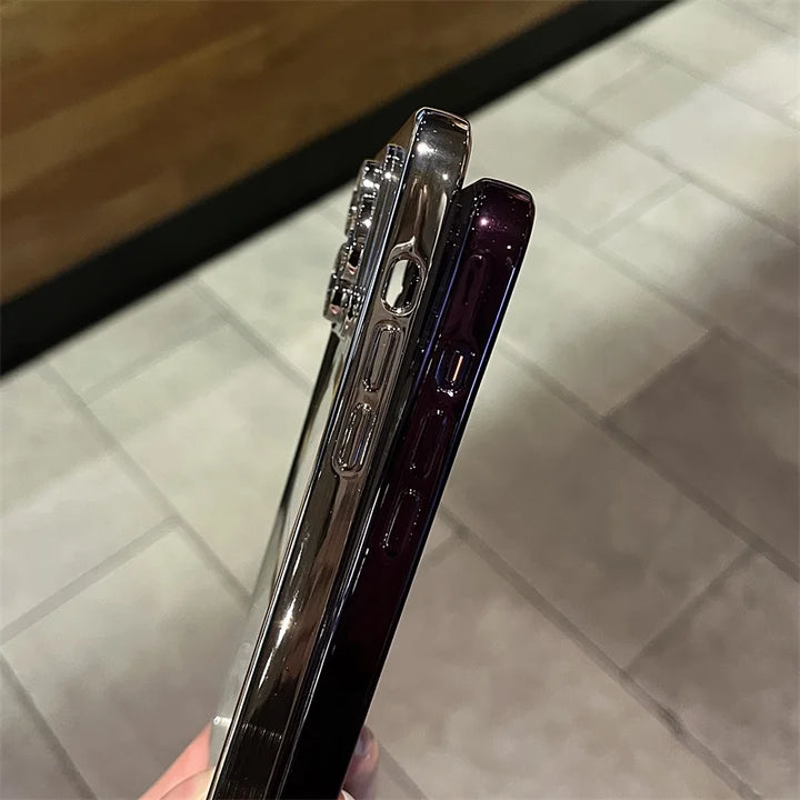 Platinbelagt klart mjukt magnetiskt skal för iPhone
