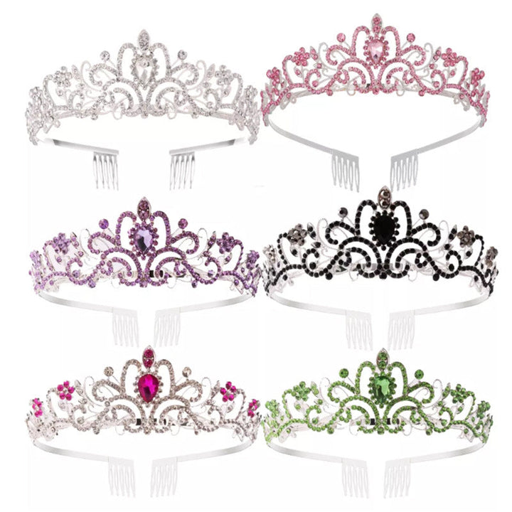 Damen Funkelnde Kristall-Tiara med filigran Design Karnz