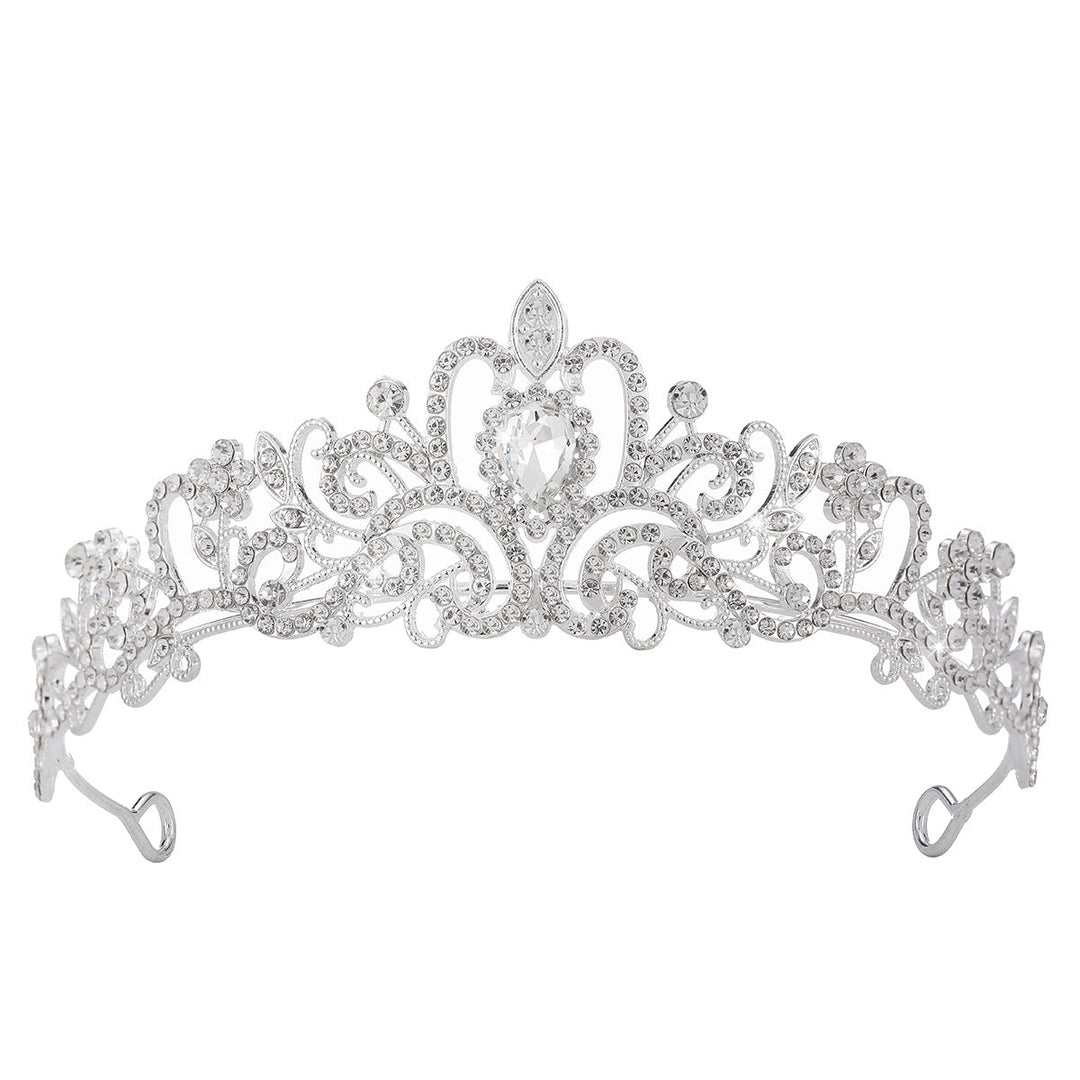 Damen Funkelnde Kristall-Tiara med filigran Design Karnz