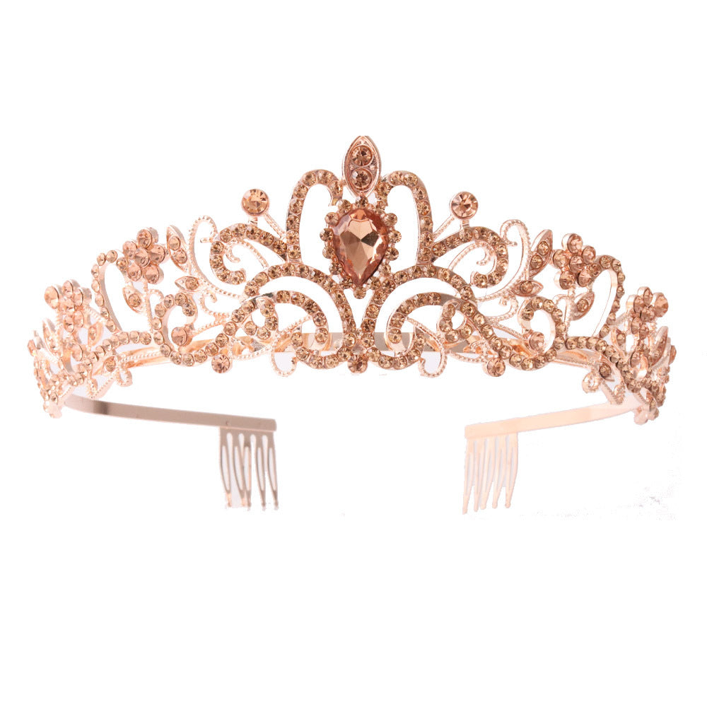 Damen Funkelnde Kristall-Tiara med filigran Design Karnz