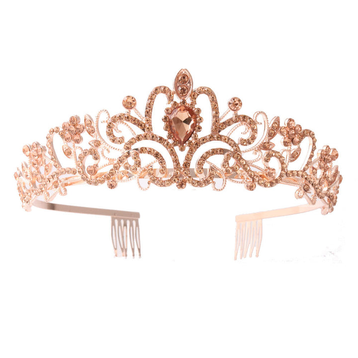 Damen Funkelnde Kristall-Tiara med filigran Design Karnz