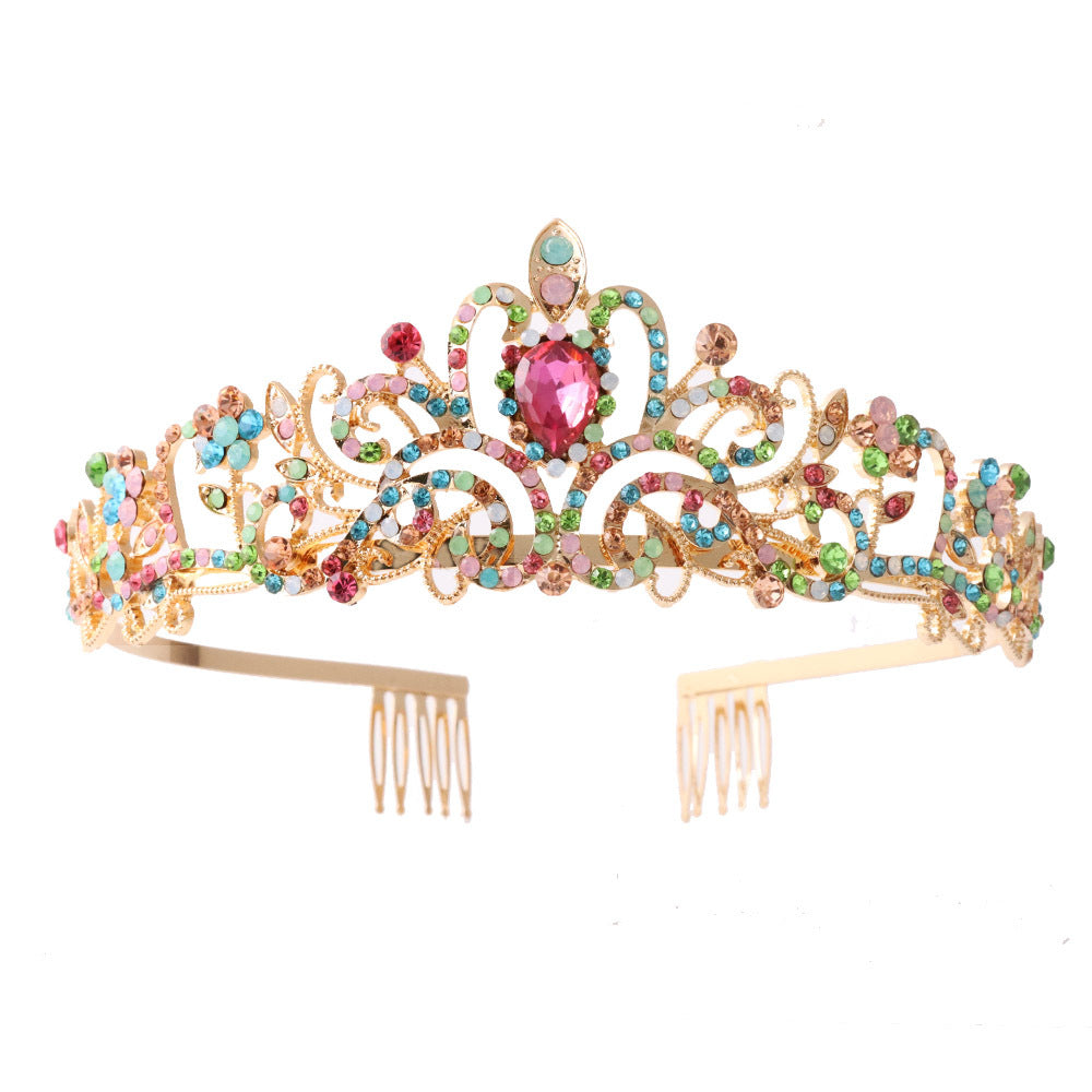 Damen Funkelnde Kristall-Tiara med filigran Design Karnz