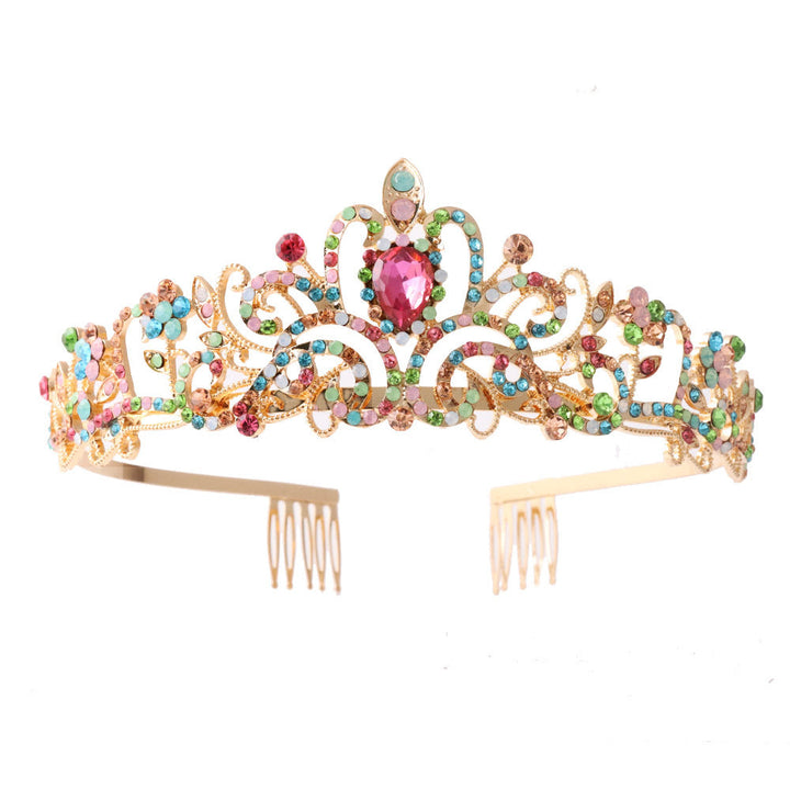 Damen Funkelnde Kristall-Tiara med filigran Design Karnz