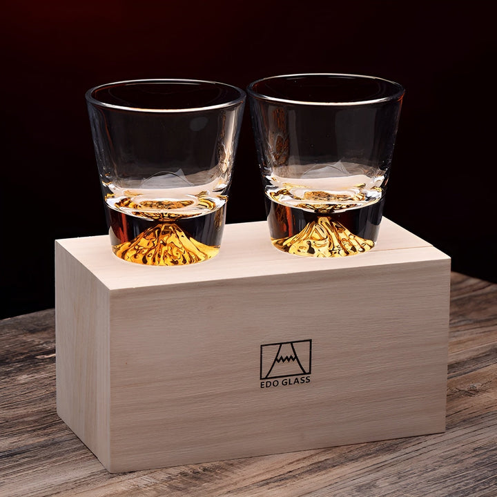 Whiskyglas med Fuji-motiv – Elegant set för kännare