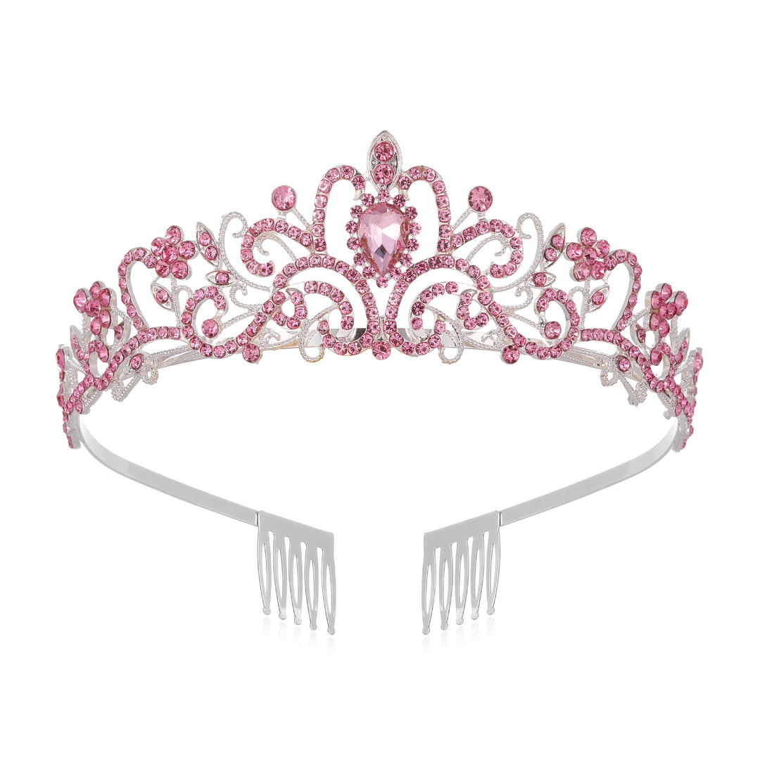 Damen Funkelnde Kristall-Tiara med filigran Design Karnz