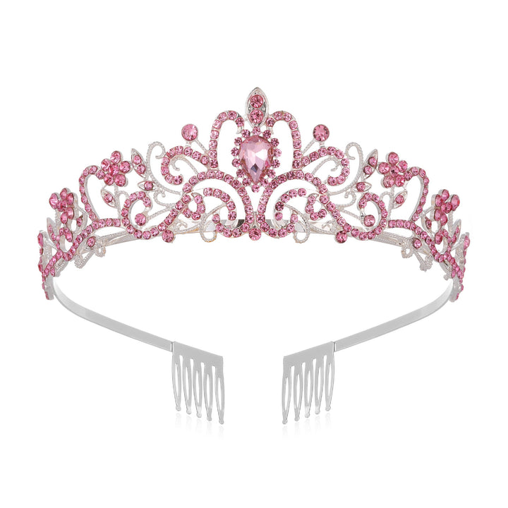 Damen Funkelnde Kristall-Tiara med filigran Design Karnz