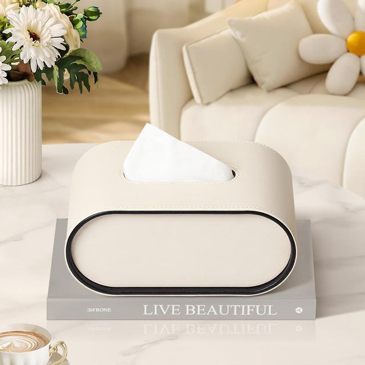 Tissuebox - OvalElegance - Läderdesign - Funktionell &amp; Stilig