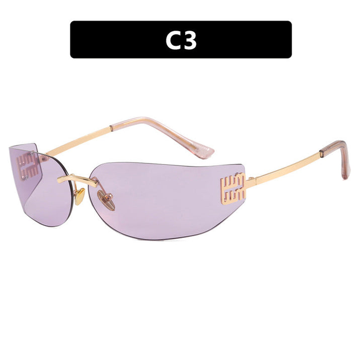 Damen futuristisk designer solbrille med usædvanlig ramme og UV-beskyttelse fra Karnz