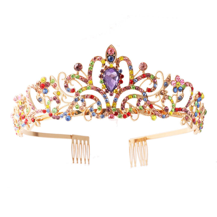Damen Funkelnde Kristall-Tiara med filigran Design Karnz