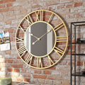 Metall Vintage Stor Väckarklocka med Spegel 39cm