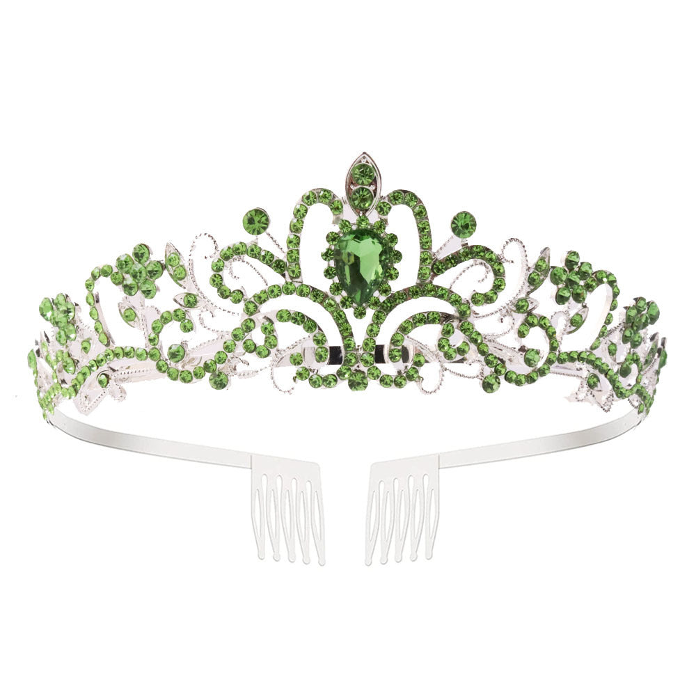 Damen Funkelnde Kristall-Tiara med filigran Design Karnz