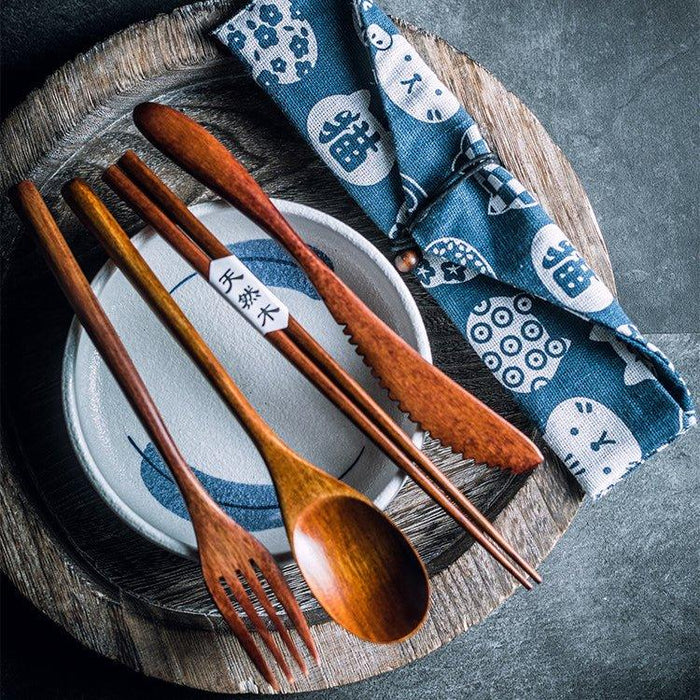 Japansk enkel stil träbestickset | Karnz