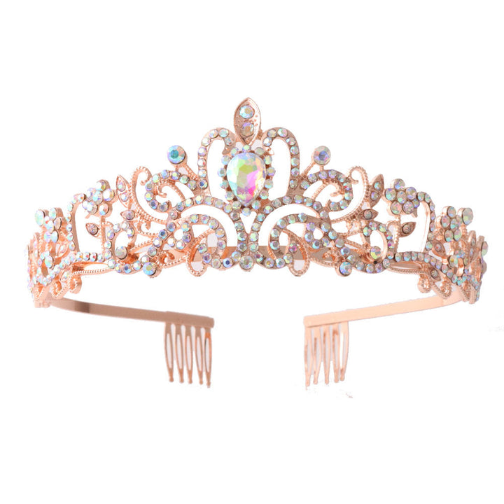 Damen Funkelnde Kristall-Tiara med filigran Design Karnz