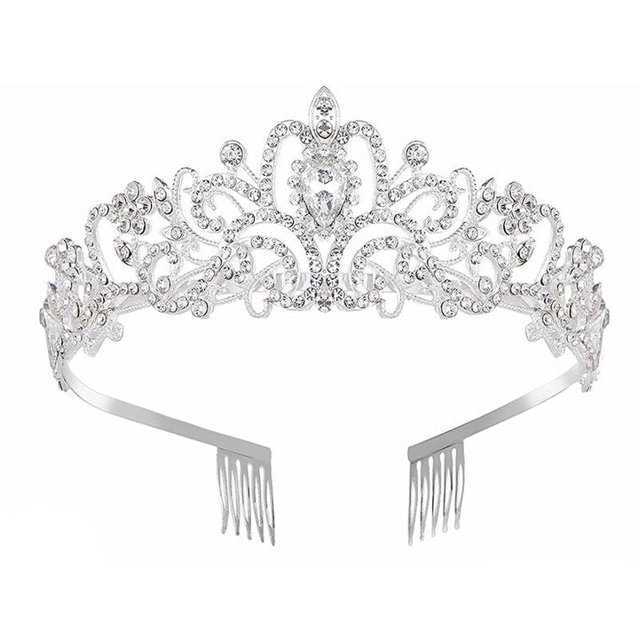 Damen Funkelnde Kristall-Tiara med filigran Design Karnz