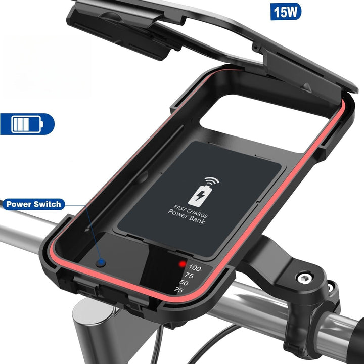 15W Powerbank-Vattentålig hållare för cykelstyret