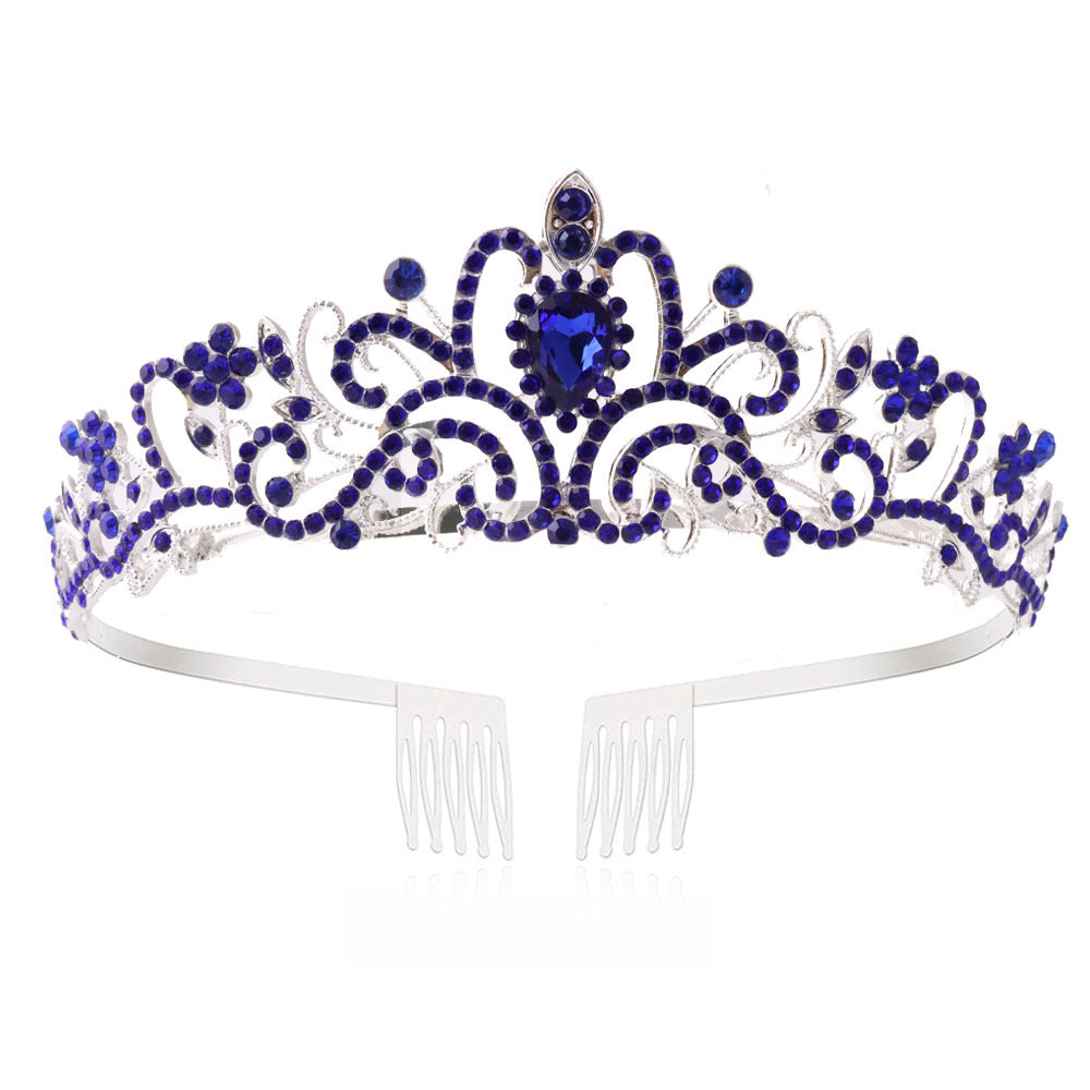 Damen Funkelnde Kristall-Tiara med filigran Design Karnz