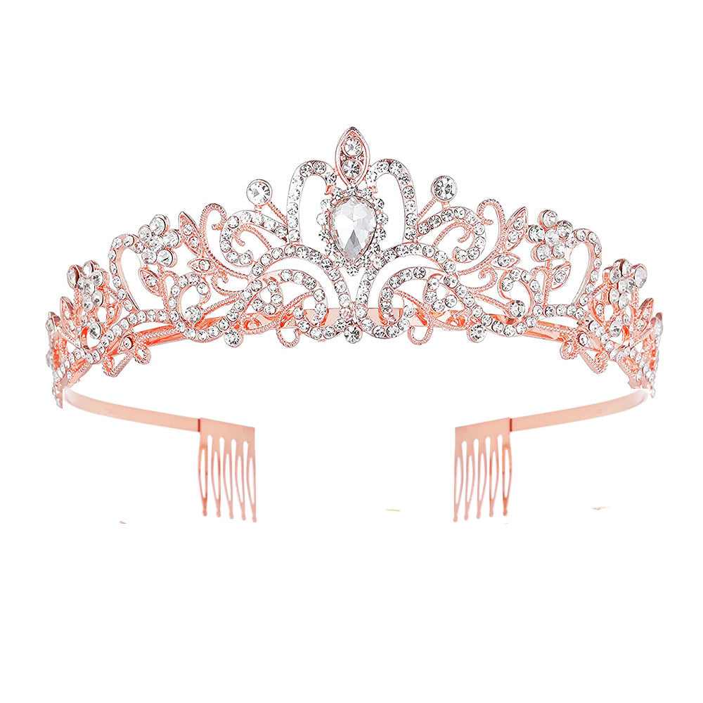 Damen Funkelnde Kristall-Tiara med filigran Design Karnz