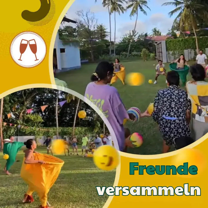 Utomhus-Catch-spel med gigantiska byxor för gruppkul