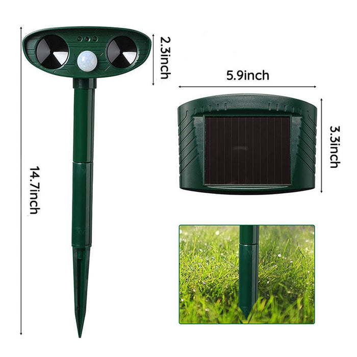 Karnz | Tvättbjörn Utomhus Ultrasonic Repeller - Solarbetrivet Ultrasonic Djur- och Skadedjursavvisare - Bli av med tvättbjörnar inom 48 timmar