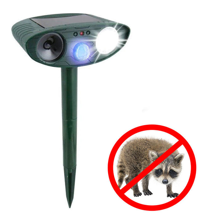 Karnz | Tvättbjörn Utomhus Ultrasonic Repeller - Solarbetrivet Ultrasonic Djur- och Skadedjursavvisare - Bli av med tvättbjörnar inom 48 timmar