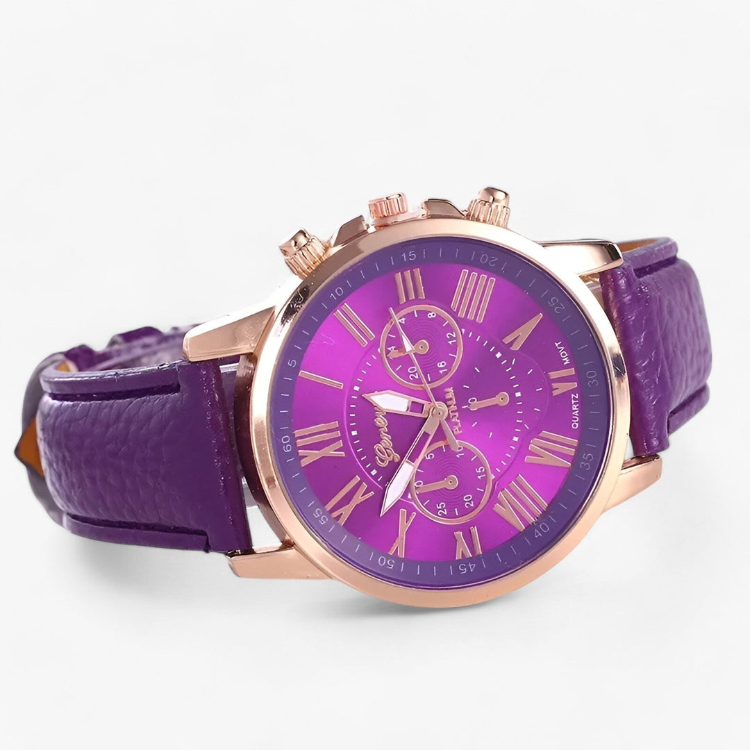 Camille damklocka med vattentåligt läderarmband, 42 mm