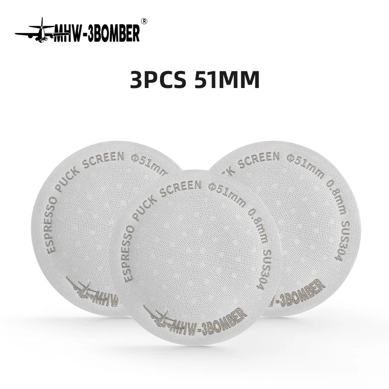 MHW-3BOMBER 51/53/58.5mm Espresso Puck Skärm Dubbel-Lager Metall Kaffe Återanvändbart Filter