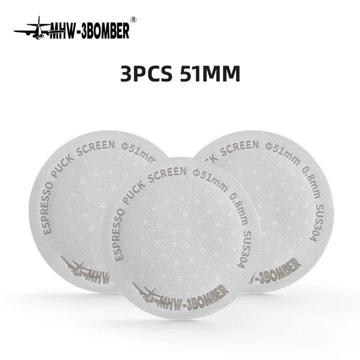 MHW-3BOMBER 51/53/58.5mm Espresso Puck Skärm Dubbel-Lager Metall Kaffe Återanvändbart Filter
