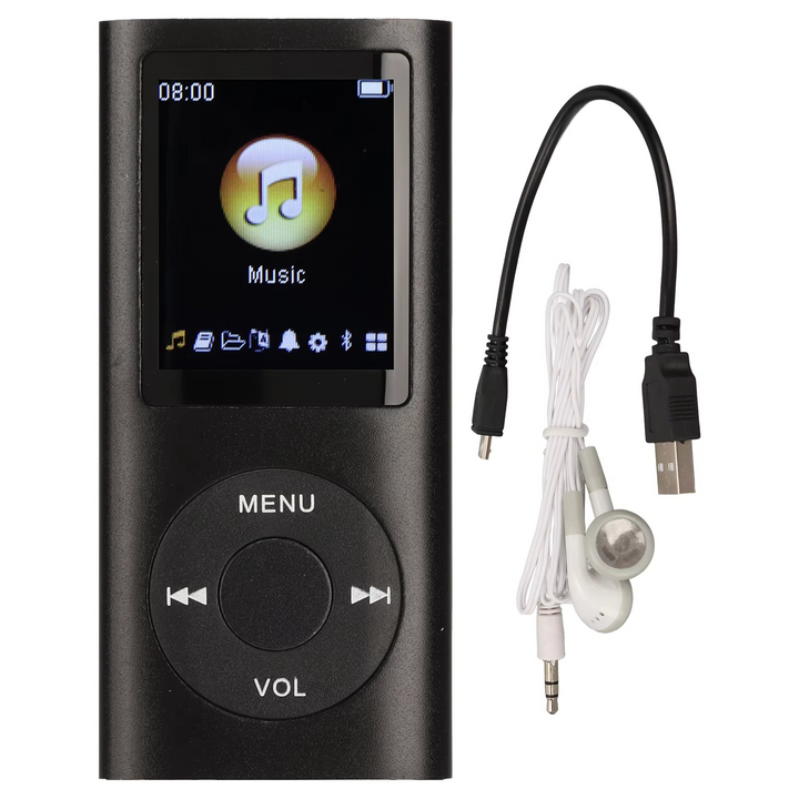 Kompakt MP3-spelare med högupplöst 1,8-tums LCD-skärm.