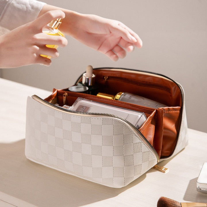 Sandsberg | Lyxig Rutig Make-up Kosmetiktasche