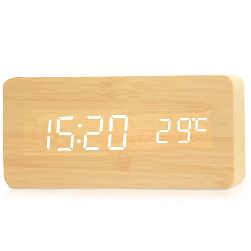 Sandsberg | Digital träklocka | LED-display, tyst drift