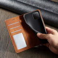 Sandsberg | iPhone Läder-Wallet-Fodral | Magnetisk korthållarfunktion | Flera färger