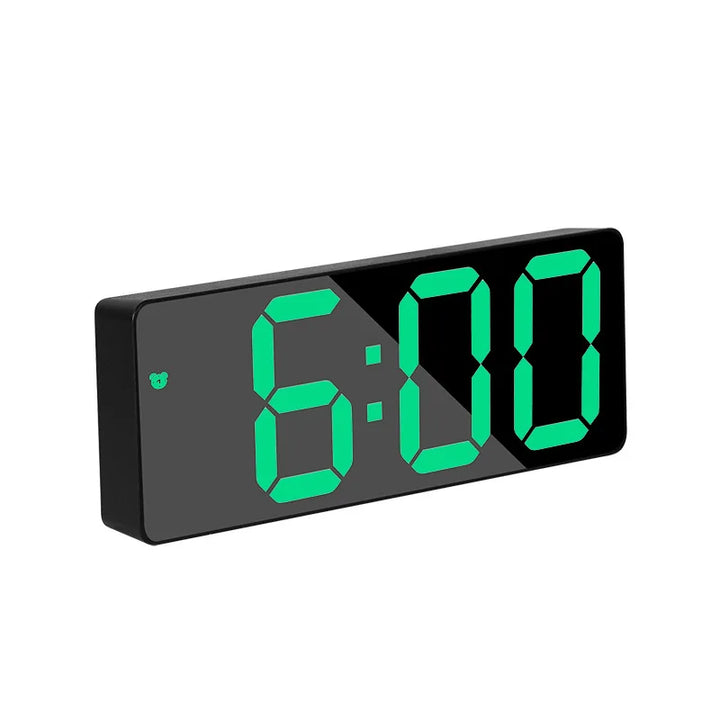 Modern elektronisk spegelväckarklocka med LED-display, alarmfunktion och temperaturvisning – Stilig digital klocka för sovrum och kontor