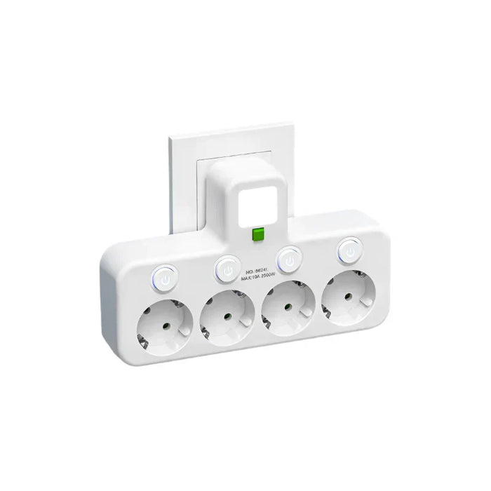 Karnz | Flerfacksuttag VOLTRIQ ProLine | 3–4 uttag + 2× USB & 1× Typ-C | 2500 W | Överspänningsskydd & Kontrollswitch