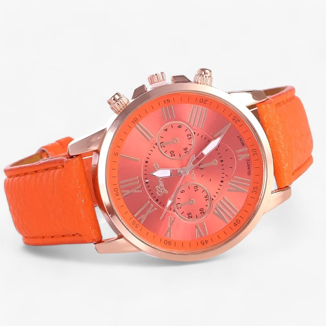 Camille damklocka med vattentåligt läderarmband, 42 mm