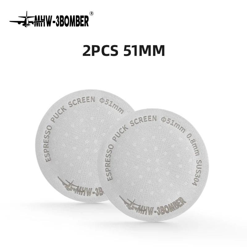 MHW-3BOMBER 51/53/58.5mm Espresso Puck Skärm Dubbel-Lager Metall Kaffe Återanvändbart Filter