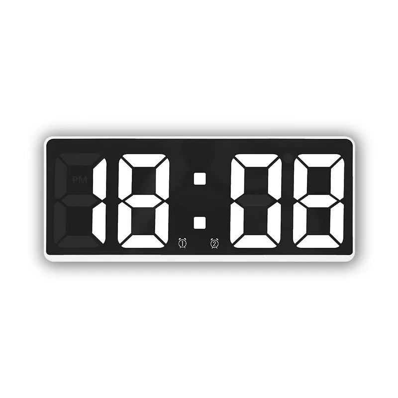 Modern elektronisk spegelväckarklocka med LED-display, alarmfunktion och temperaturvisning – Stilig digital klocka för sovrum och kontor