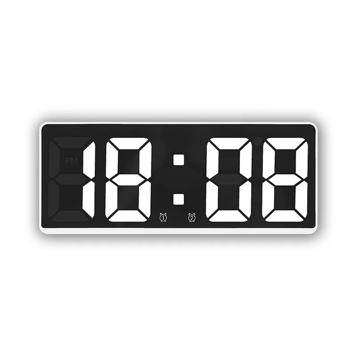 Modern elektronisk spegelväckarklocka med LED-display, alarmfunktion och temperaturvisning – Stilig digital klocka för sovrum och kontor