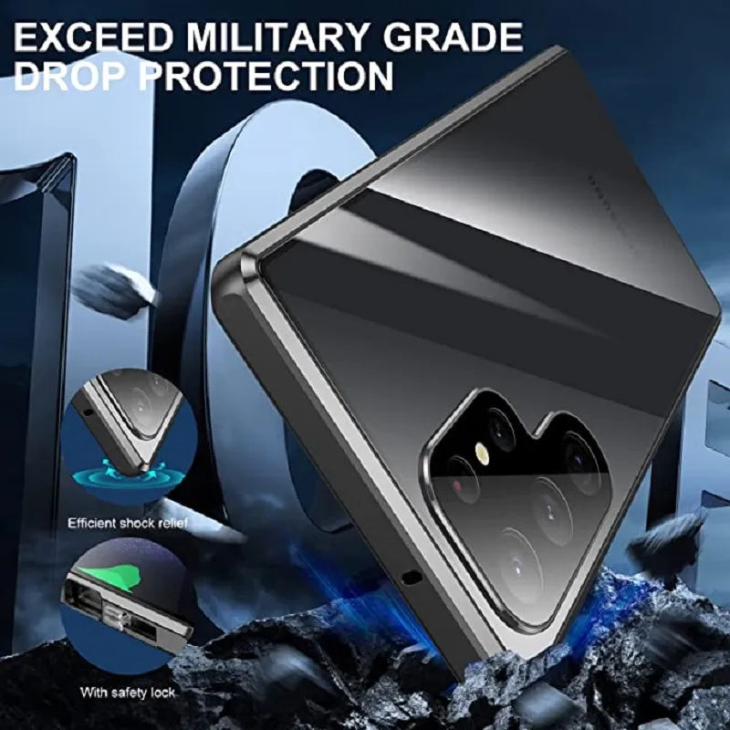 Metall Aluminiumlegering 360 Fodral med säkerhetslåset för Samsung Galaxy S24-S23 Serien