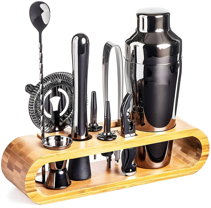 Cocktailshaker-set i rostfritt stål – 10-delat premium bartenderset | Perfekt för mixade drycker och fester