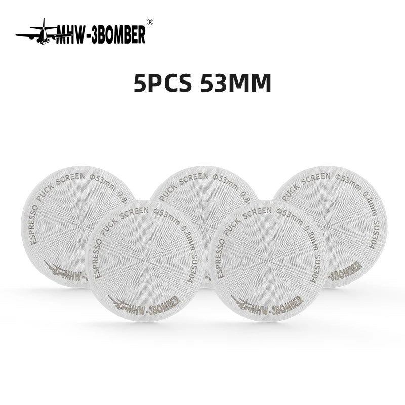 MHW-3BOMBER 51/53/58.5mm Espresso Puck Skärm Dubbel-Lager Metall Kaffe Återanvändbart Filter